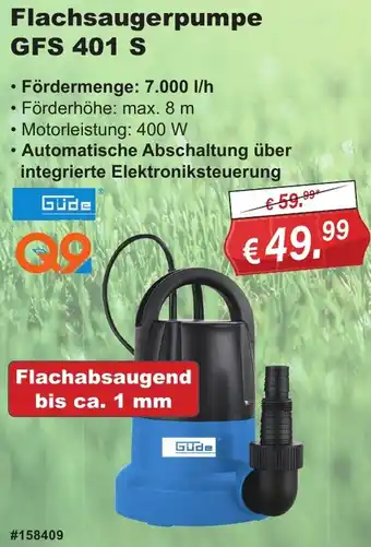 Stabilo Fachmarkt Güde Flachsaugerpumpe GFS 401 S Angebot