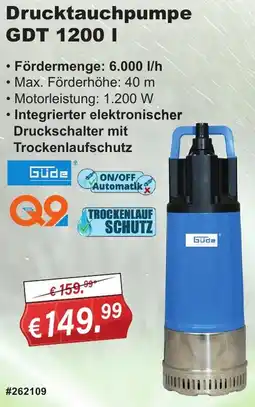 Stabilo Fachmarkt Güde Drucktauchpumpe GDT 1200 I Angebot