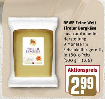 REWE Rewe feine welt tiroler bergkäse Angebot