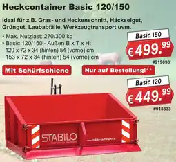Stabilo Fachmarkt Heckcontainer Basic 120/150 Angebot