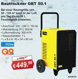 Stabilo Fachmarkt Güde Bautrockner GBT 50.1 Angebot