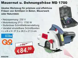 Stabilo Fachmarkt Güde Mauernut u. Dehnungsfräse MD 1700 Angebot