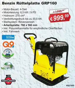 Stabilo Fachmarkt Güde Benzin Rüttelplatte GRP160 Angebot