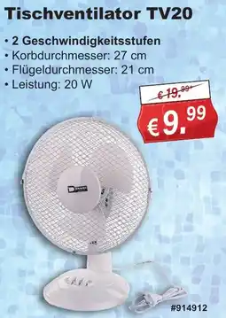 Stabilo Fachmarkt Tischventilator TV20 Angebot