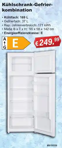 Stabilo Fachmarkt Kühlschrank-Gefrierkombination Angebot