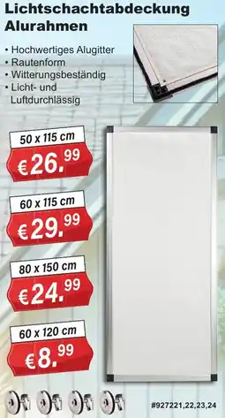 Stabilo Fachmarkt Lichtschachtabdeckung Alurahmen Angebot
