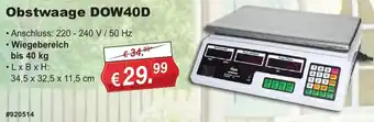 Stabilo Fachmarkt Obstwaage DOW40D Angebot
