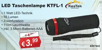Stabilo Fachmarkt KesTek LED Taschenlampe KTFL-1 Angebot