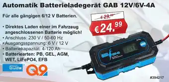 Stabilo Fachmarkt Güde Automatik Batterieladegerät GAB 12V/6V-4A Angebot