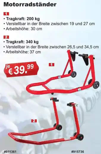 Stabilo Fachmarkt Motorradständer Angebot