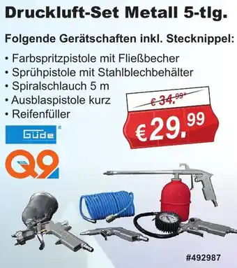 Stabilo Fachmarkt Güde Druckluft-Set Metall 5-tlg. Angebot
