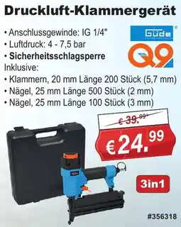 Stabilo Fachmarkt Güde Druckluft-Klammergerät Angebot
