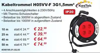 Stabilo Fachmarkt KesTek Kabeltrommel H05VV-F 3G1,5mm² Angebot