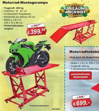 Stabilo Fachmarkt Motorrad-Montagerampe Angebot