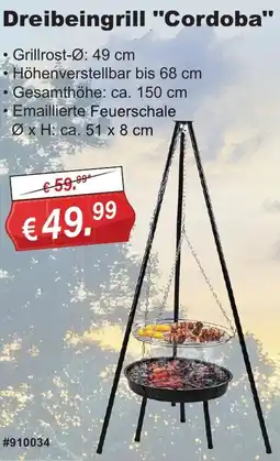 Stabilo Fachmarkt Dreibeingrill "Cordoba" Angebot