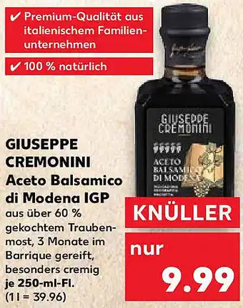 Kaufland GIUSEPPE CREMONINI Aceto Balsamico di Modena IGP Angebot