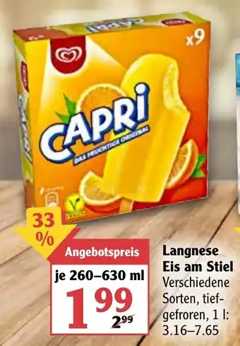 Globus Langnese Eis am Stiel 260-630ml Angebot
