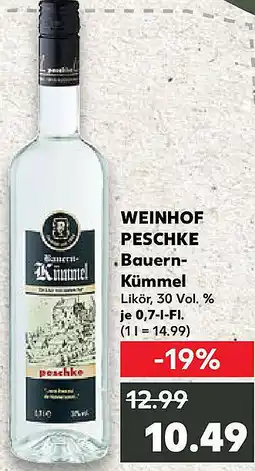 Kaufland WEINHOF PESCHKE Bauern Kümmel Angebot