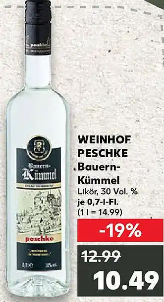 Kaufland WEINHOF PESCHKE Bauern Kümmel Angebot
