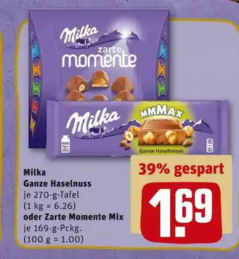 REWE Milka ganze haselnuss oder zarte momente mix Angebot