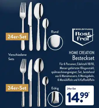 Aldi Nord Home Creation Besteckset 24er-Set Angebot