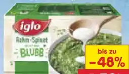 Netto Marken-Discount Iglo Rahm-Spinat mit dem Blubb Angebot