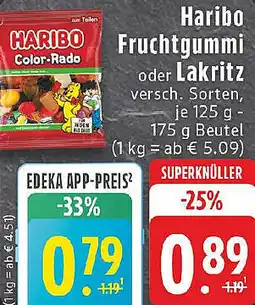 Edeka Haribo Fruchtgummi oder Lakritz Angebot