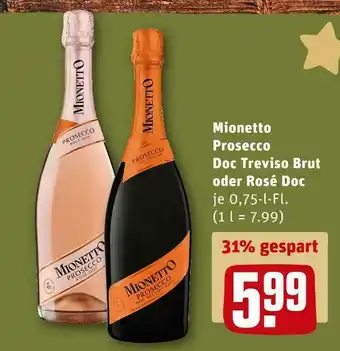 REWE Mionetto prosecco doc treviso brut oder rosé doc Angebot