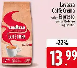 Edeka Lavazza Caffè Crema oder Espresso Angebot