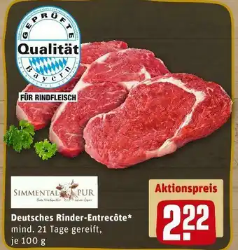 REWE Simmental pur deutsches rinder-entrecôte Angebot