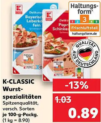 Kaufland K-CLASSIC Wurstspezialitäten Angebot