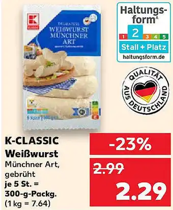 Kaufland K-CLASSIC Weißwurst Angebot