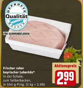 REWE Frischer roher bayrischer leberkäse Angebot