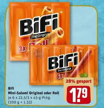 REWE Bifi mini-salami original oder roll Angebot