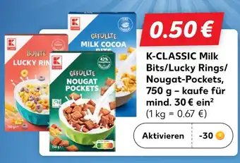 Kaufland K-classic milk bits/lucky rings/nougat-pockets Angebot