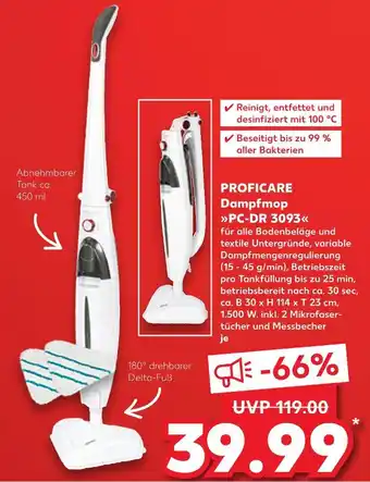 Kaufland Proficare dampfmop pc-dr 3093 Angebot
