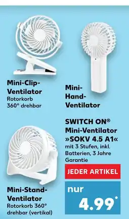 Kaufland Switch on mini-clip-ventilator, mini-hand-ventilator, mini-stand-ventilator Angebot