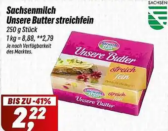 Simmel Sachsenmilch Unsere Butter streichfein Angebot