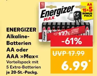 Kaufland Energizer alkaline-batterien aa oder aaa max Angebot