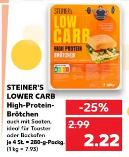 Kaufland Steiner's lower carb high-protein-brötchen Angebot