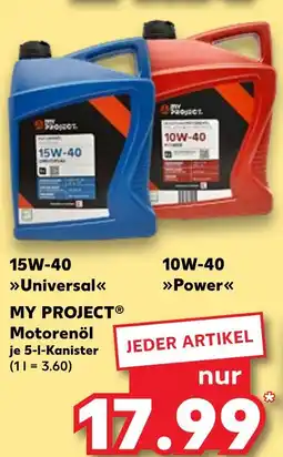 Kaufland My project 15w-40 universal oder 10w-40 power Angebot