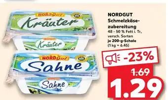 Kaufland Nordgut schmelzkäsezubereitung kräuter oder sahne Angebot