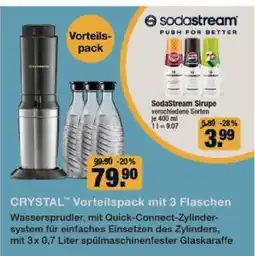 V Markt Sodastream crystal vorteilspack mit 3 flaschen Angebot