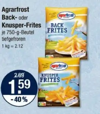 V Markt Agrarfrost back- oder knusper-frites Angebot