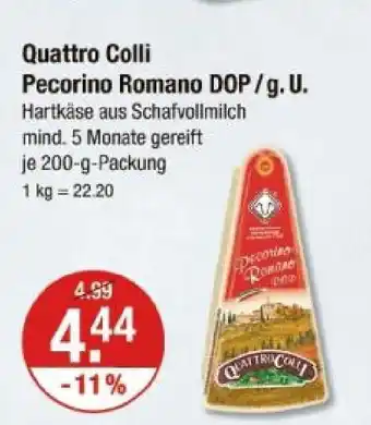 V Markt Quattro colli pecorino romano dop/g. u Angebot