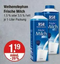 V Markt Weihenstephan frische milch Angebot