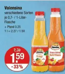V Markt Valensina orange oder multi-vitamin Angebot