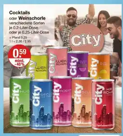 V Markt City cocktails oder weinschorle Angebot