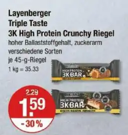 V Markt Layenberger triple taste 3k high protein crunchy riegel Angebot