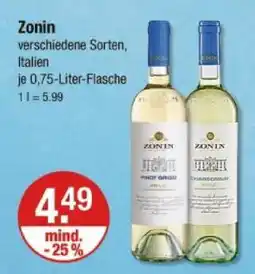V Markt Zonin pinot grigio oder chardonnay Angebot